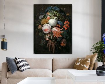 A Hanging Bouquet of Flowers, Abraham Mignon