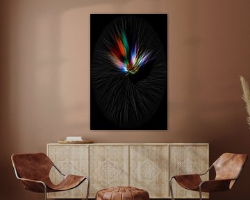 How colourful a feather can be, a piece of abstraction and expressionism by Shop bij Rob