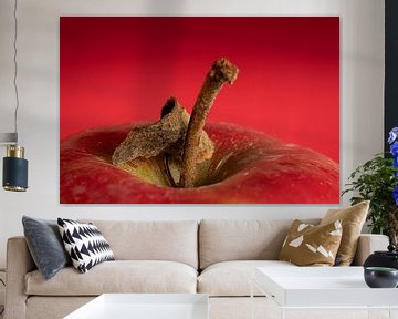Appel met rode achtergrond van Irene Ruysch fotografie