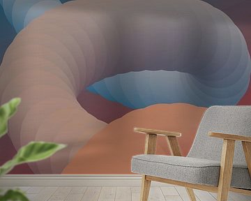 Psychedelische, bunte, abstrakte Schlangen-/Röhrenform - 4