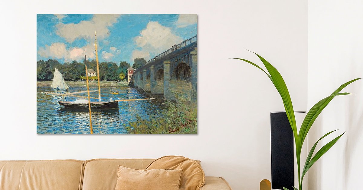Wee Blue Coo Grußkarte – Claude Monet 'Die Brücke Bei Argenteuil', 12,5x17,5 Cm