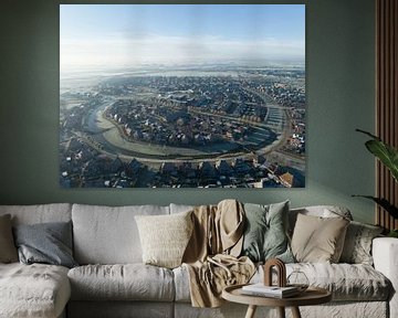 Quartier résidentiel Onderdijks à Kampen Overijssel vu d'en haut sur Sjoerd van der Wal Photographie