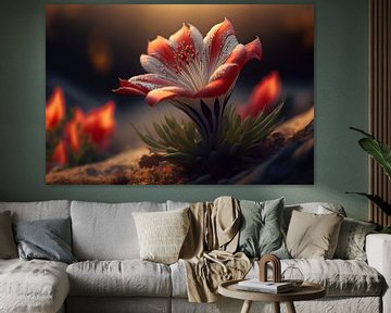 Blühende sonnenbeschienene Amaryllis von Surreal Media