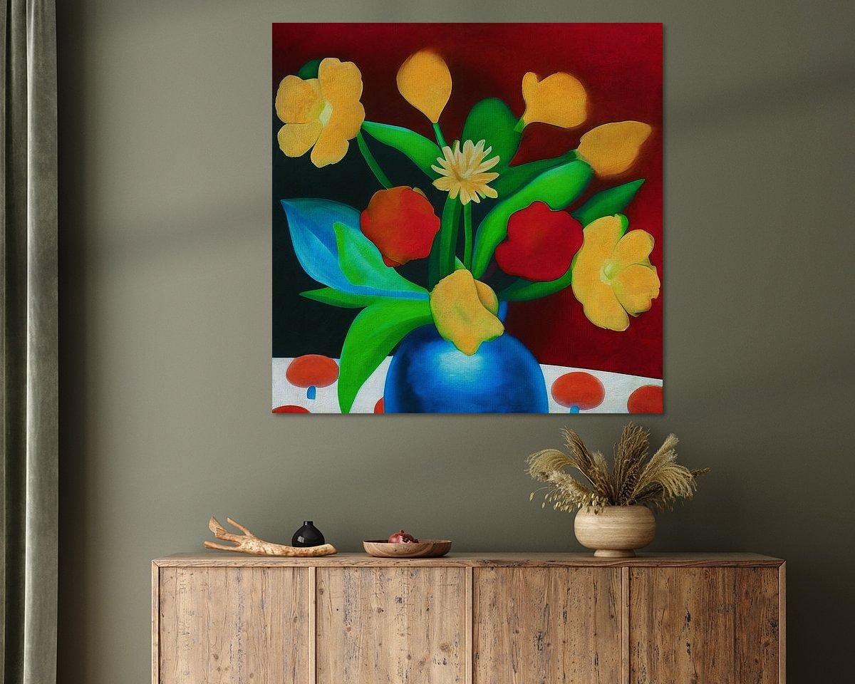 Voorbeeld van het werk in een kamer