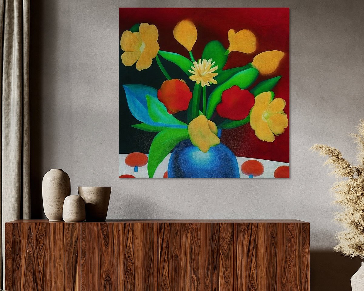 Voorbeeld van het werk in een kamer