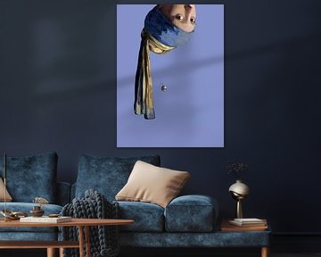 Vermeer Meisje met de Parel ondersteboven popart van Miauw webshop