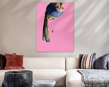 Vermeer Meisje met de Parel ondersteboven popart van Miauw webshop