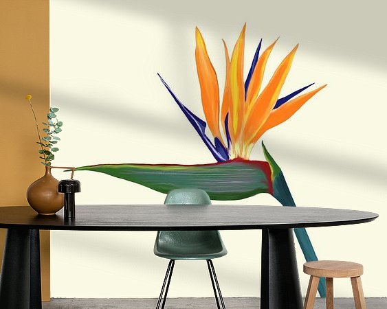 Voorbeeld van het werk in een kamer