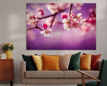 Roze kersenbloesems, Kunstillustratie van Animaflora PicsStock