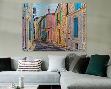 Cheerfully coloured alley in France