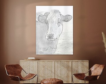 Photo art Cow in the meadow by Jan Poppe