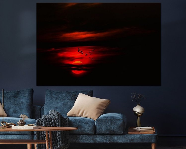 Voorbeeld van het werk in een kamer