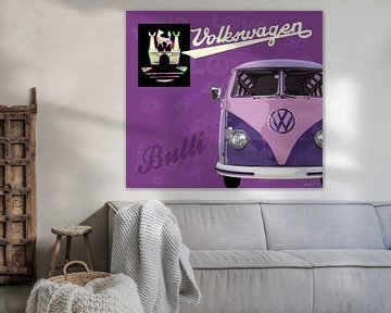 Volkswagen T1 Samba rose sur Ad Hermans