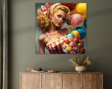 Vintage, the candy girl 3 van Carla van Zomeren