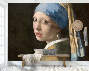 Meisje met parel - Meisje van Vermeer - Schilderij (HQ)