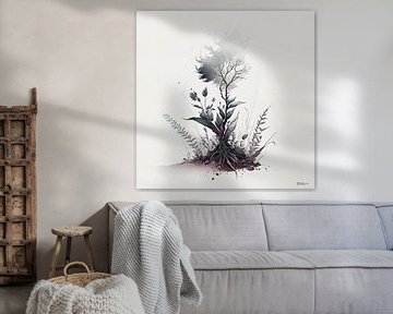 plant in donkere kleuren van Gelissen Artworks