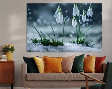 Sneeuwklokjes met Sneeuw in de Illustratie van de Lente van Animaflora PicsStock