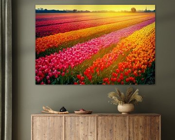 Champ de tulipes au printemps Illustration sur Animaflora PicsStock