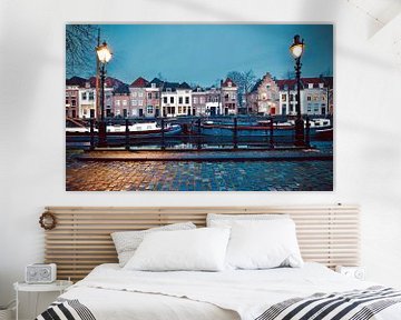 De Brede Haven van Den Bosch tijdens het blauwe uur van Den Bosch aan de Muur