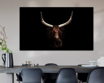 Portrait of an Ankole-Watusi Longhorn Cattle by Leny Silina Helmig