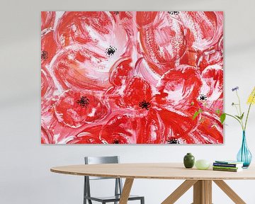 Abstrakte Rote Mohnblumen | Gemälde