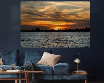 zonsondergang over het water
