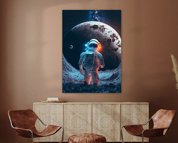 Mars Poster Aarde Astronaut van WpapArtist WPAP Artist