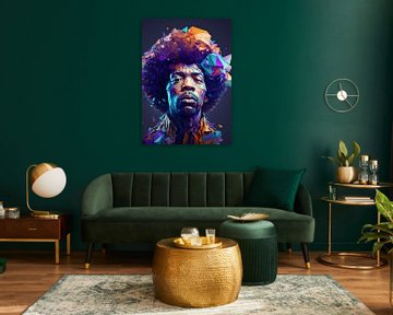 Jimmy Hendrix Pop Art Low Poly van WpapArtist WPAP Artist