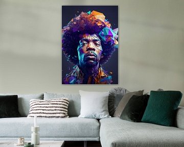 Jimmy Hendrix Pop Art Low Poly von WpapArtist WPAP Artist