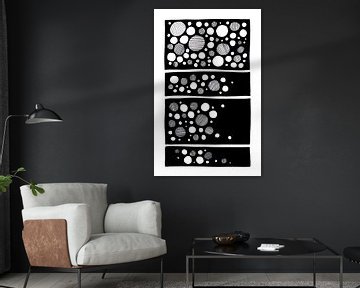 Black and white Dots 4 Frames Horizontal by Patricia's Creations