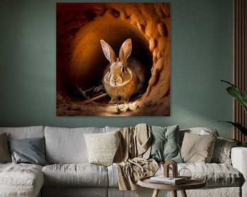 Bunny in burrow