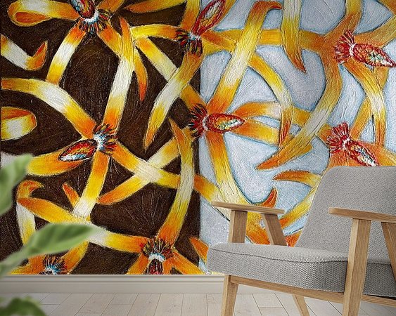 Voorbeeld van het werk in een kamer