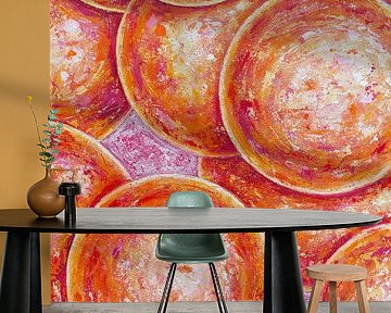 Vrolijke ballen in oranje roze van Dominique Clercx-Breed