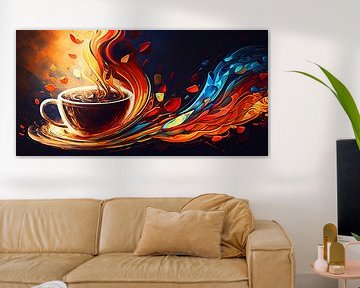 Een kleurrijke ode aan de kunst van koffie: Abstracte Flow van Surreal Media