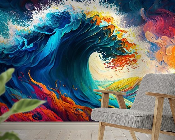 Voorbeeld van het werk in een kamer