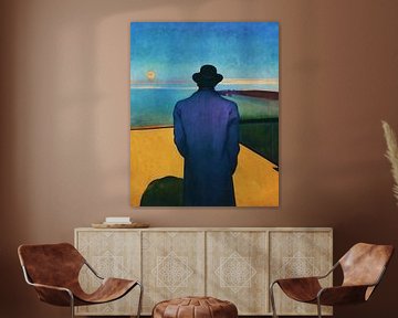 Man watching the sun set