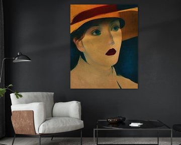 Studieschets voor een schilderij van een vrouw met hoed van Jan Keteleer