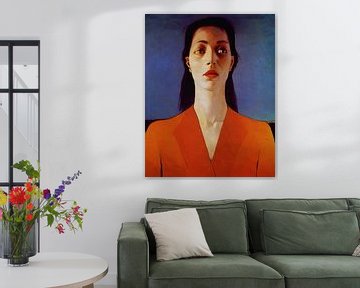 Schets voor een portret van een vrouw met grote ogen van Jan Keteleer