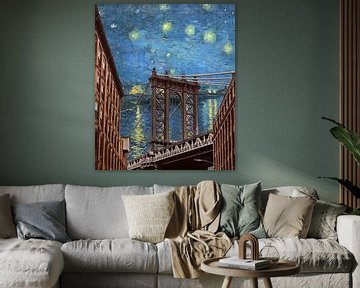 Vincent van Gogh Starry Night - Brooklyn Bridge by Gisela - Art for you