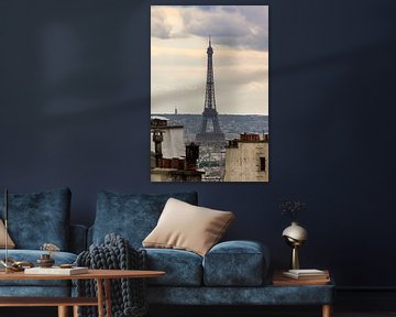 Eiffeltoren uitzicht met schoorstenen