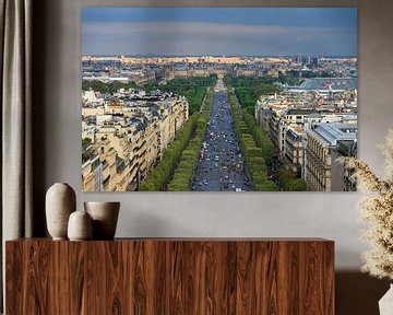 Uitzicht Champs-Eysees vanaf de Arc de Triomphe