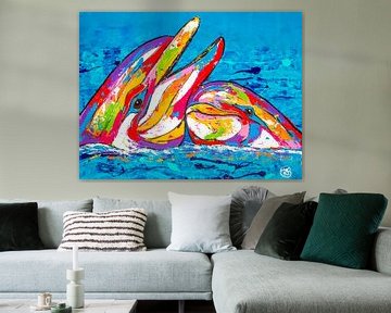 Cuddly Dolphins by Happy Paintings