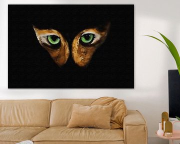 Kat oog vlinder zwarte achtergrond van Maud De Vries