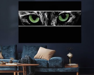 Glurende kat met groene ogen van Maud De Vries