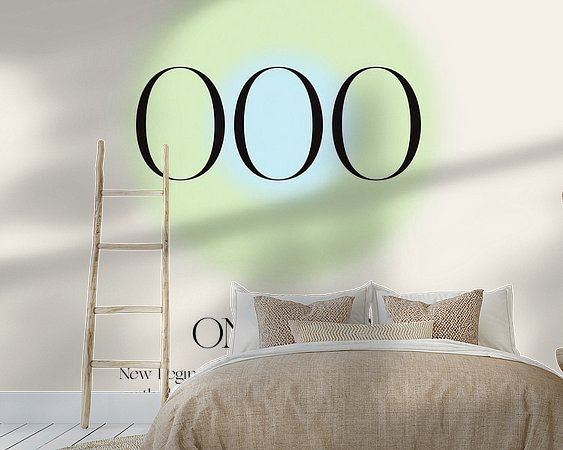 Voorbeeld van het werk in een kamer