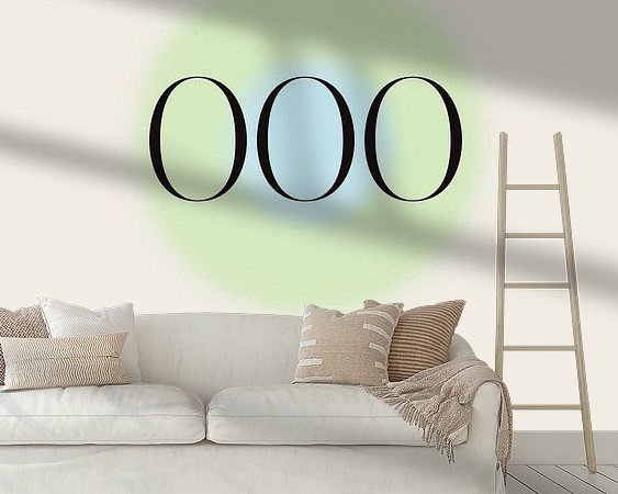 Voorbeeld van het werk in een kamer