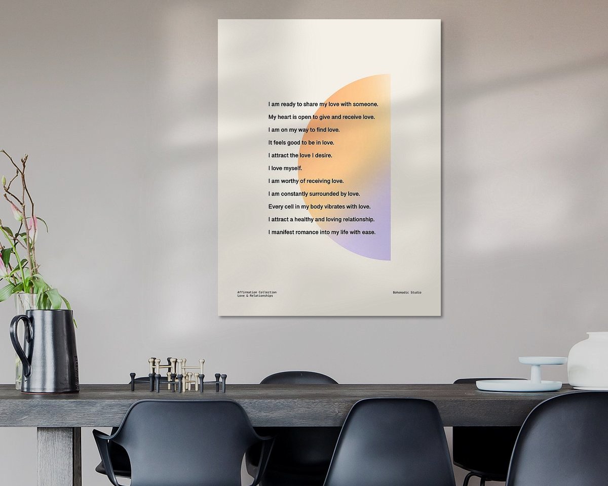 Voorbeeld van het werk in een kamer