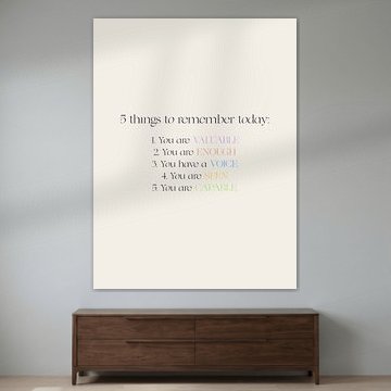 5 things to remeber today