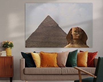 Sphinx of Giza, Egypt, next to the pyramids by Maurits Bredius