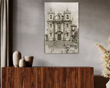 Porto, Portugal, Kathedraal in sepia tone. van Arthur van den Berg